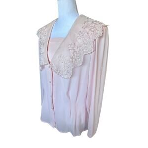 Nicola vintage baby pink sheer blouse